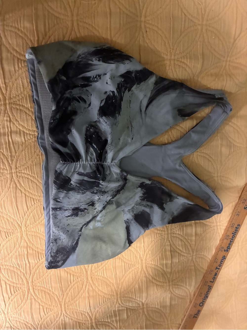 CALIA Gray Marble-Print Sports Bra size medium